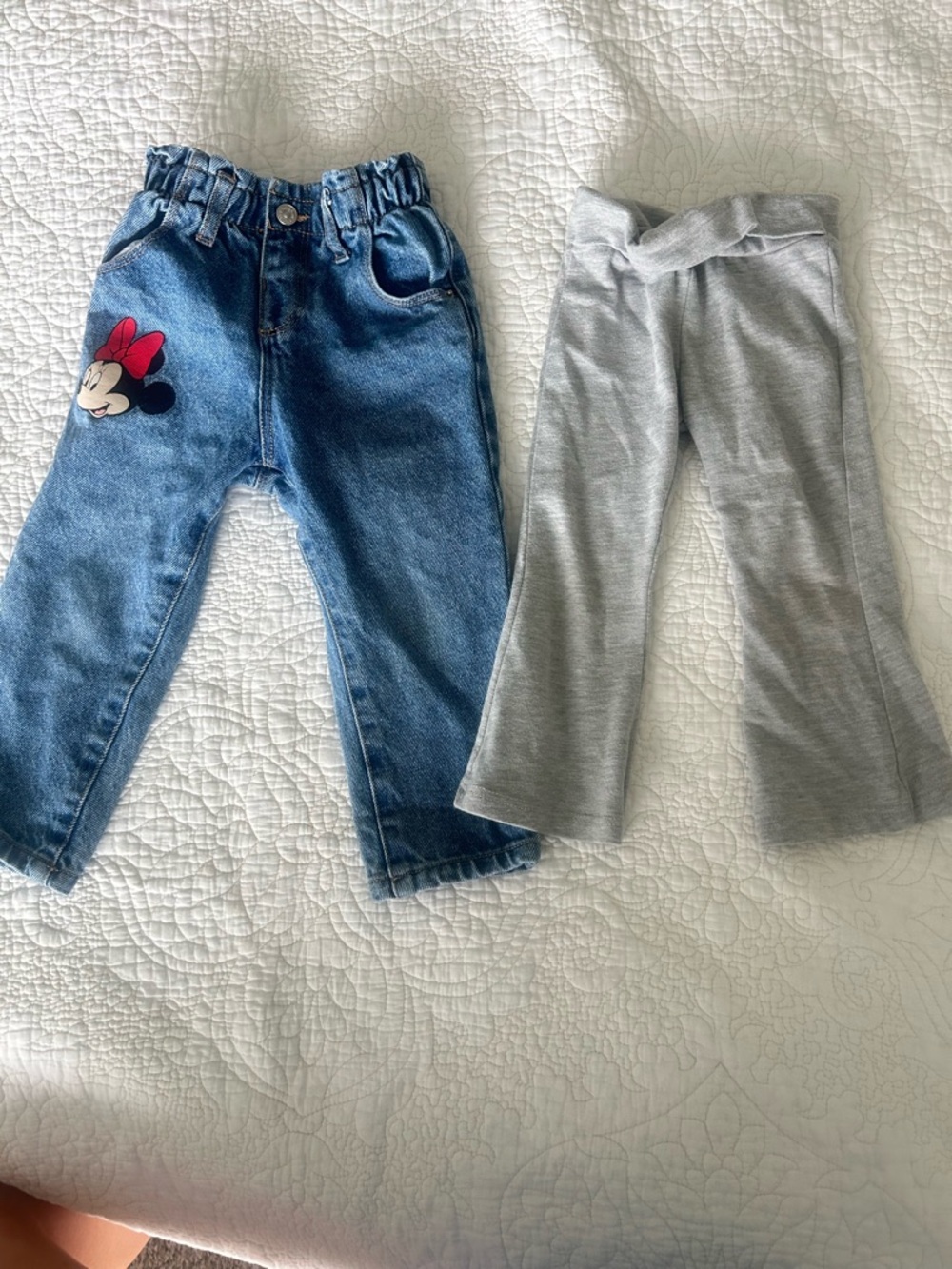 Zara Minnie Mouse Blue Denim Kids Jeans with Elastic Waist